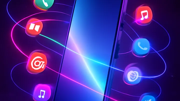 3666 BAT COM Sleek smartphone floating in space